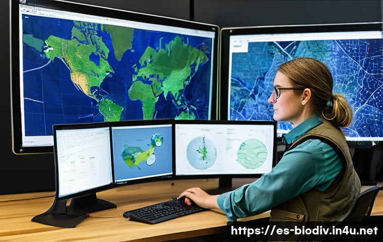 생물다양성 보전 분야 직무 요건 - **Prompt:** A focused conservation data scientist, gender-neutral, wearing practical yet professiona...