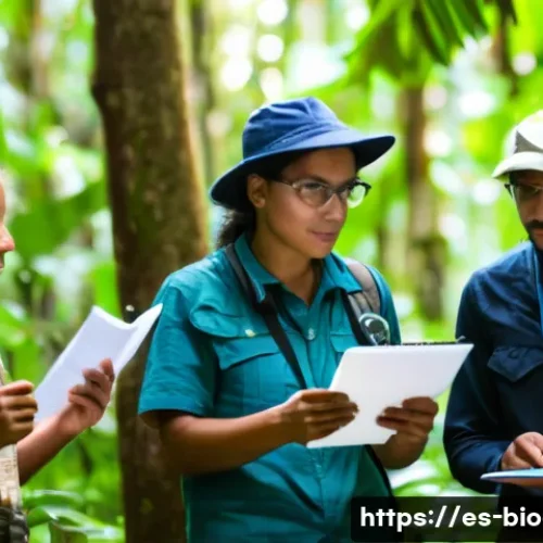생물다양성 보전 전문가 취업 인터뷰 - A diverse team of environmental scientists and community leaders conducting a participatory workshop...
